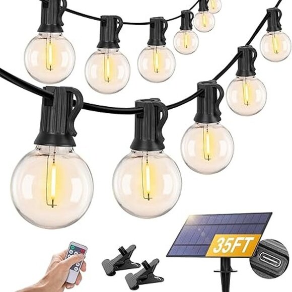 NEW Solar Outdoor String Lights 35FT G40 Globe Patio Lights Outdoor String - Picture 8 of 8